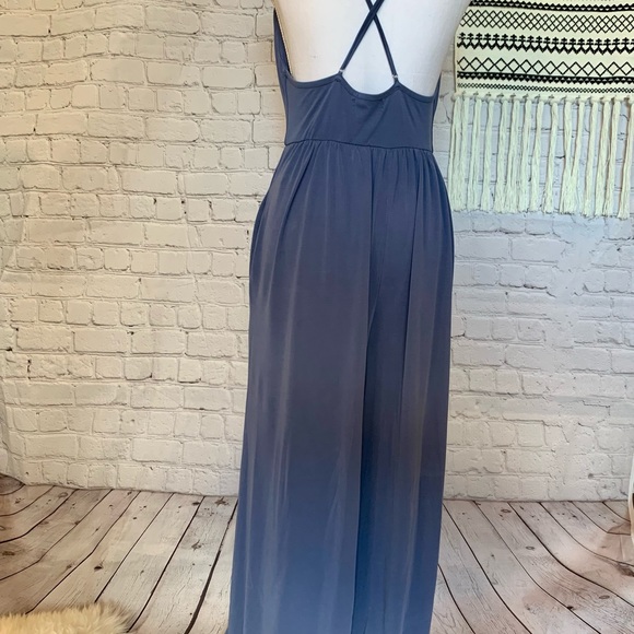 Periwinkle Blue Urban Outfitters Strappy Lowcut Jumpsuit - Picture 14 of 16